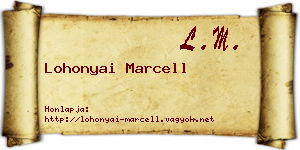 Lohonyai Marcell névjegykártya